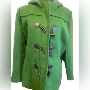 Route 66 Women's Peacoat Size XL Green Long Sleeve Polyester Blend Coat